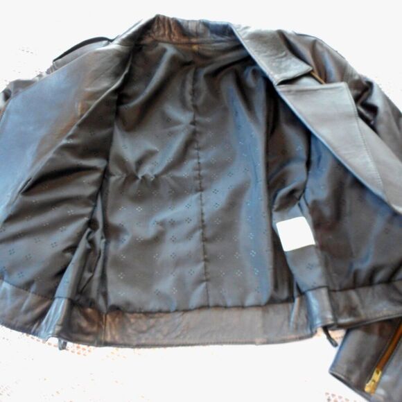 FABULOUS MOTO SKIRT & JACKET SET, Black Leather - Picture 6 of 14